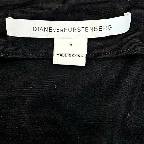 Diane von Furstenberg Classic Black Jersey Wrap Dress – Size 6 - Picture 7 of 8